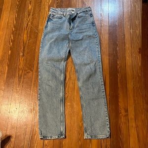 Zara light wash straight leg jeans